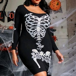 Plus size Halloween skeleton dress costume 2x